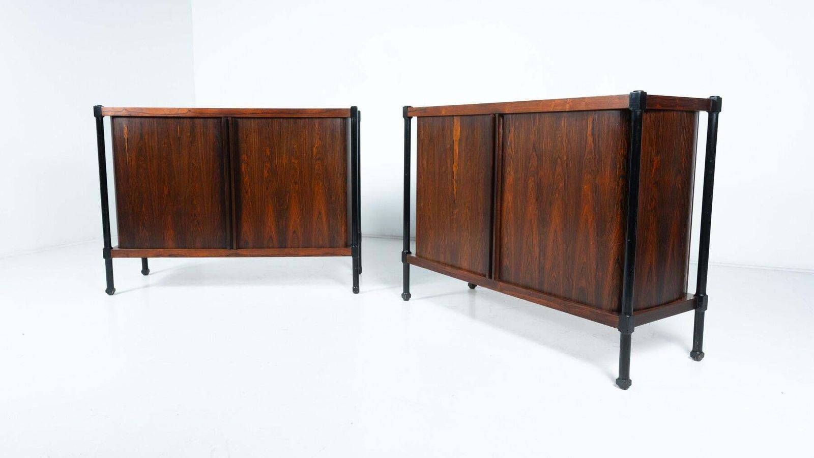 photo buy Mid Century Cabinet With Rollers Shutters By Antonio Proserpio, Wood, Italy
