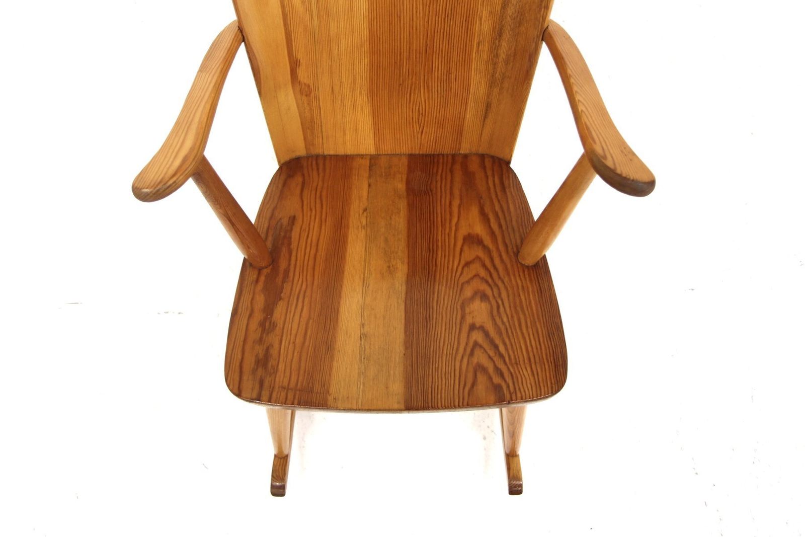 Brutalist Pine Rocking Chair By Göran Malmvall, Sweden, 1960s photo furniture