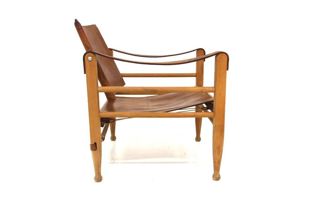 Leather Safari Chair By Aage Bruun & Son, Denmark, 1960s photo buy