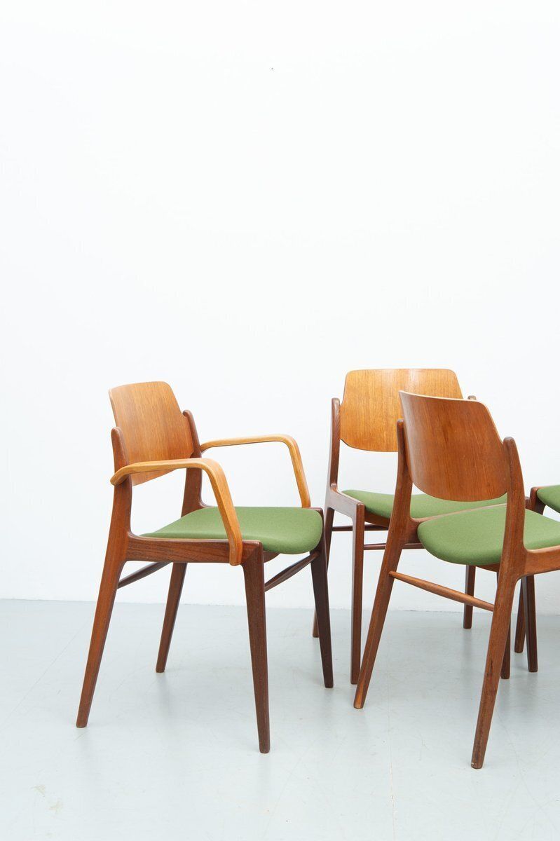C64 And D64 Dining Chairs In Teak By Hartmut Lohmeyer For Wilkhahn, 1950s, Set Of 6 photo 2429.0