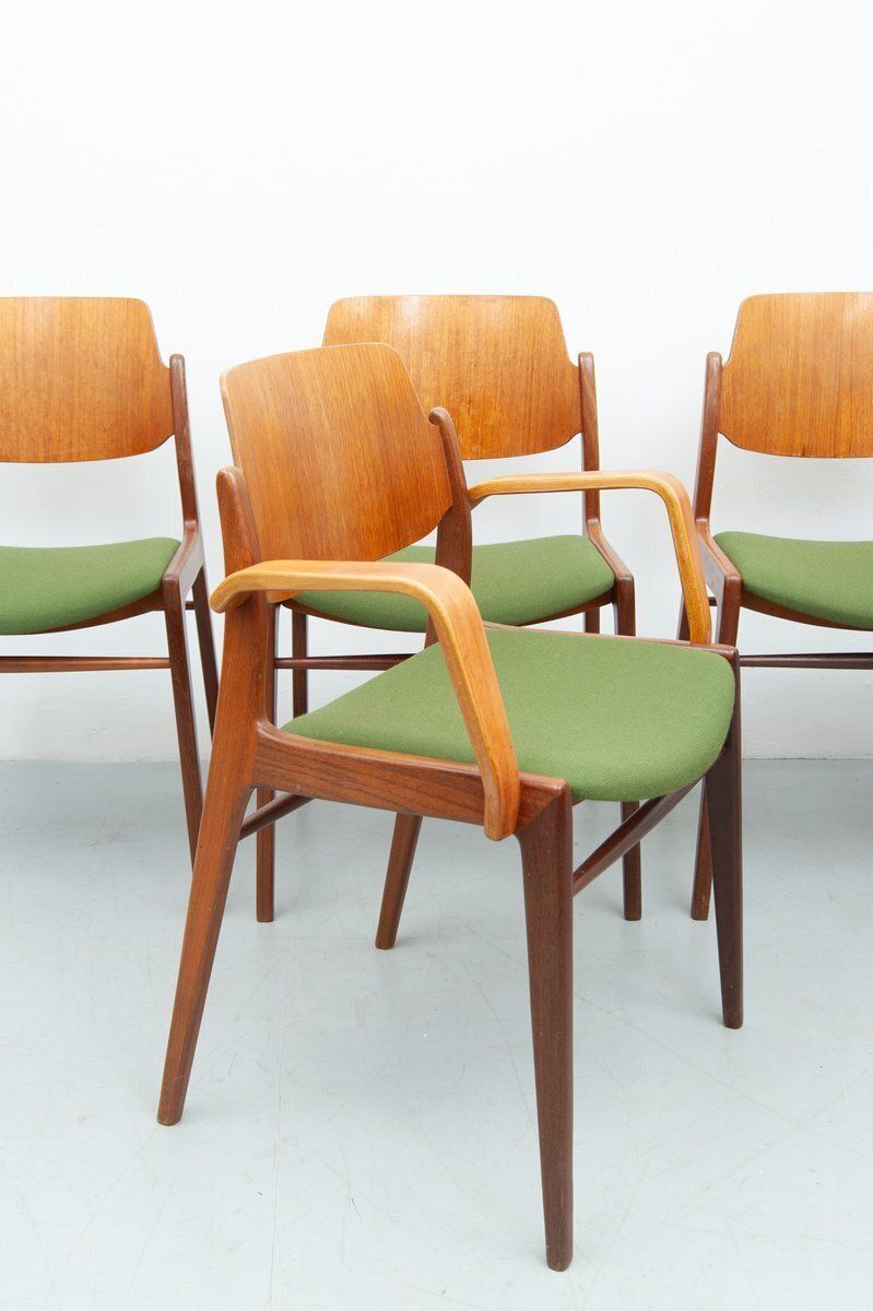 C64 And D64 Dining Chairs In Teak By Hartmut Lohmeyer For Wilkhahn, 1950s, Set Of 6 photo buy