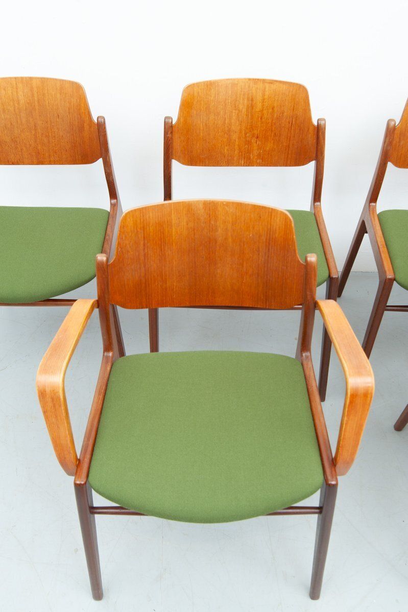 photo vintage C64 And D64 Dining Chairs In Teak By Hartmut Lohmeyer For Wilkhahn, 1950s, Set Of 6