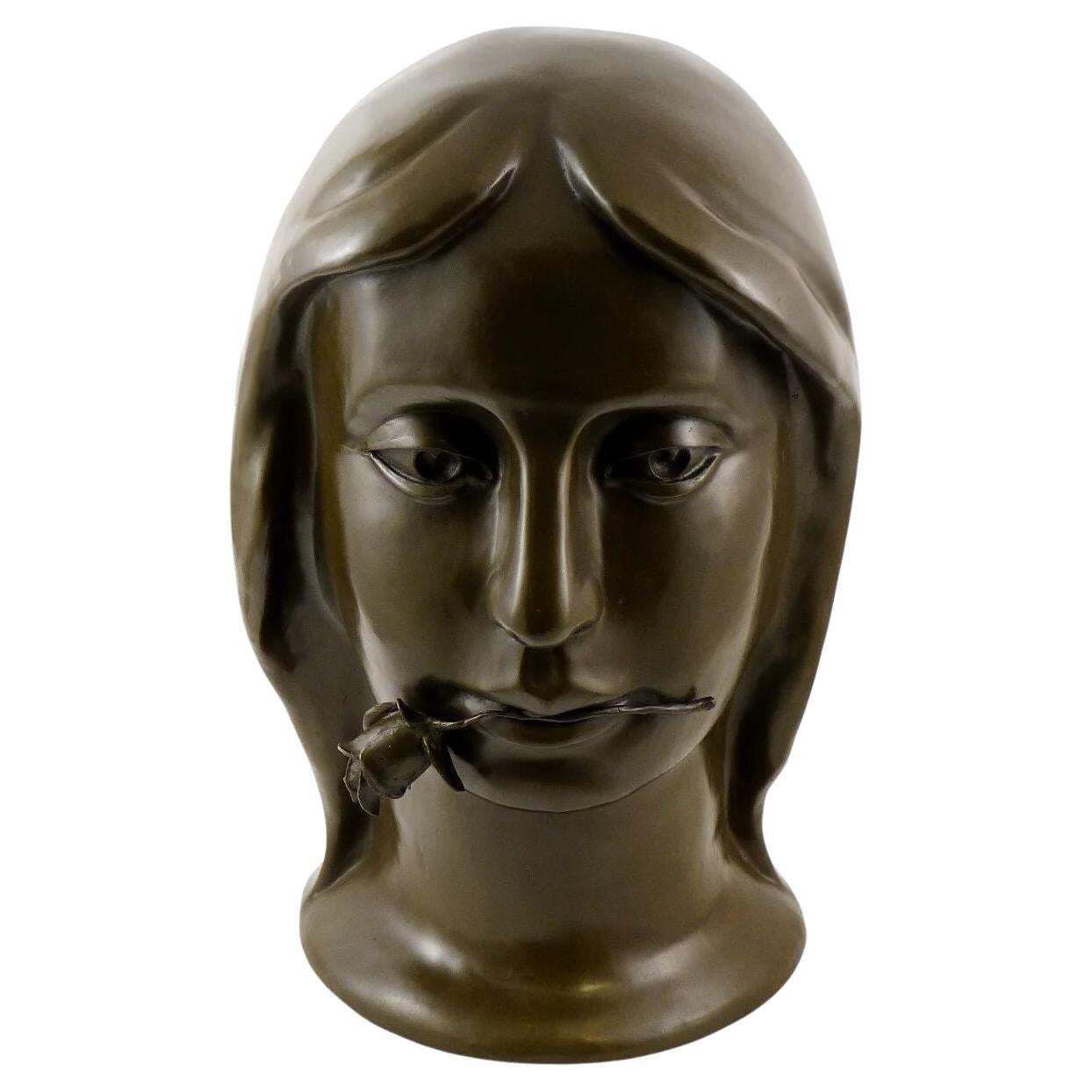 Sculpture In Bronze, Head Of A Women