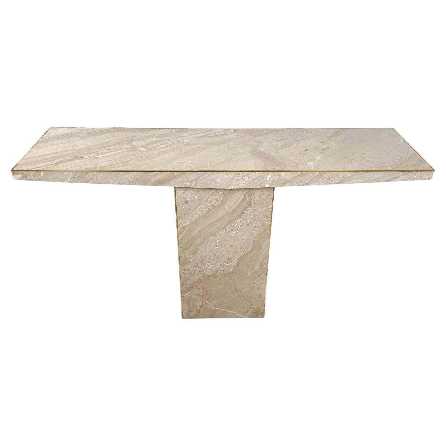 Mid Century Modern Travertine Console, Italy, 1970s