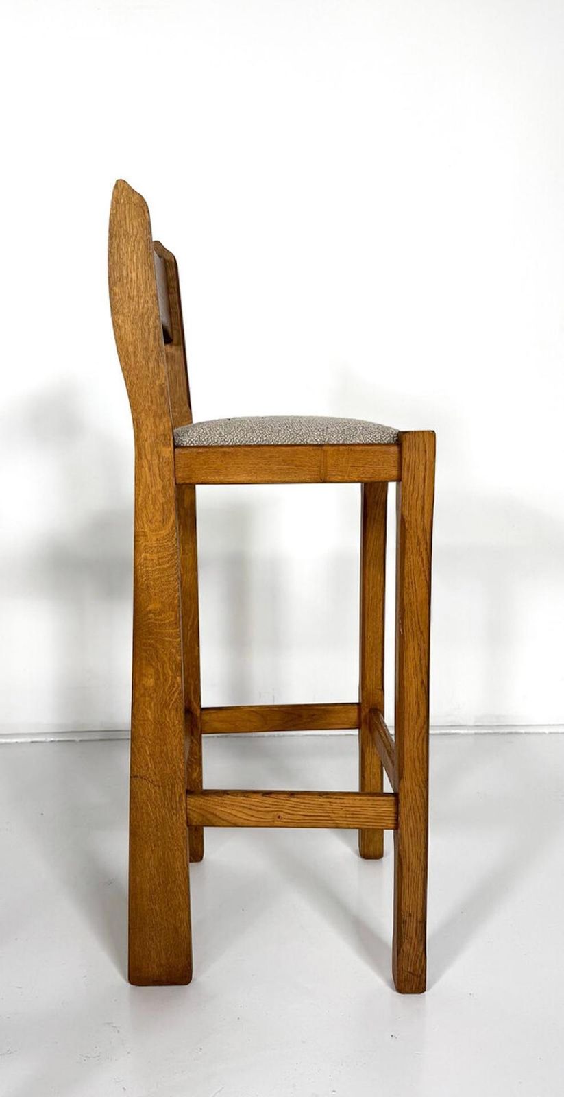 Mid Century Modern Bar Stool, Wood And Fabric, 1970s, Italy photo 702.0