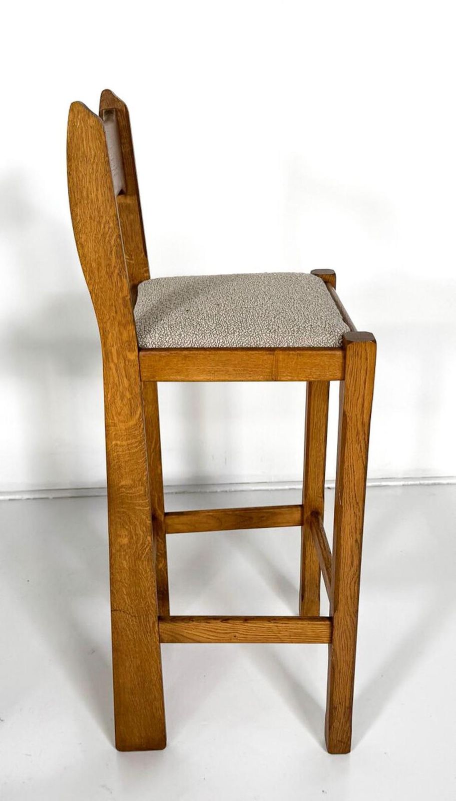 Mid Century Modern Bar Stool, Wood And Fabric, 1970s, Italy photo buy