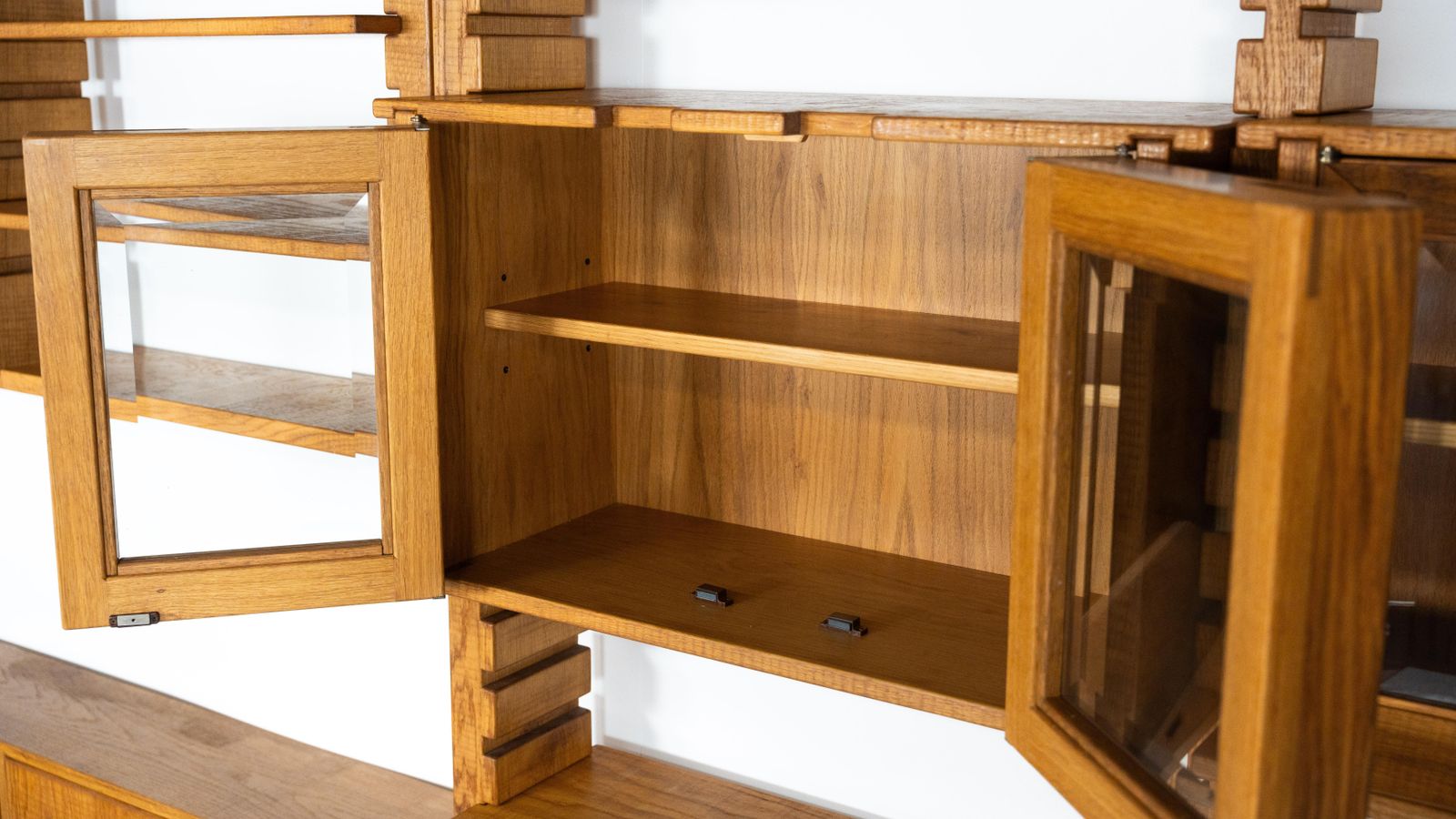 photo vintage Large Bookshelf With Bench By Guiseppe Rivadossi For Officina Rivadossi, Italy