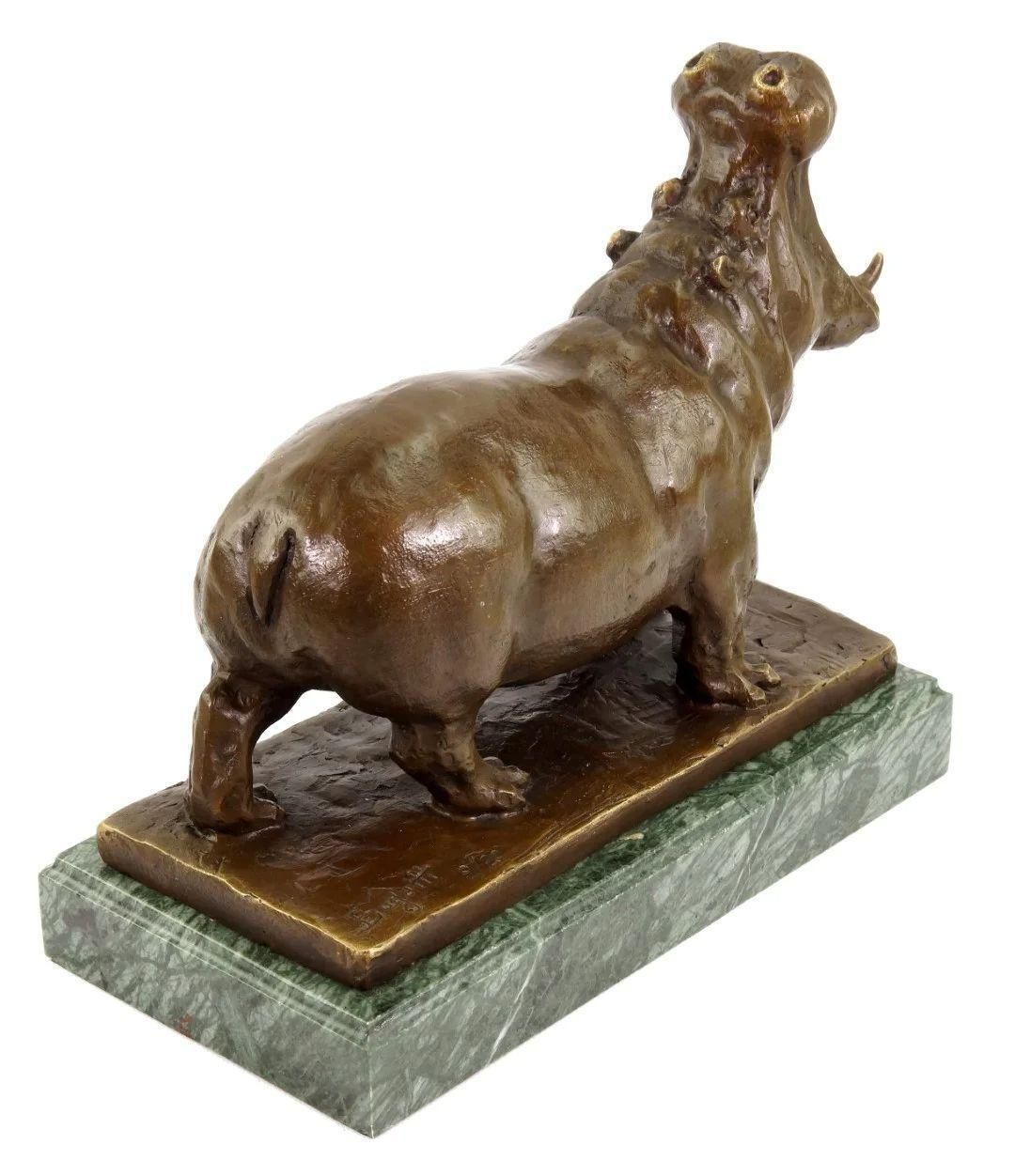 Bronze Animal Statue, Hippopotamus In The Style Of Rembrandt Bugatti Sculpture photo vintage
