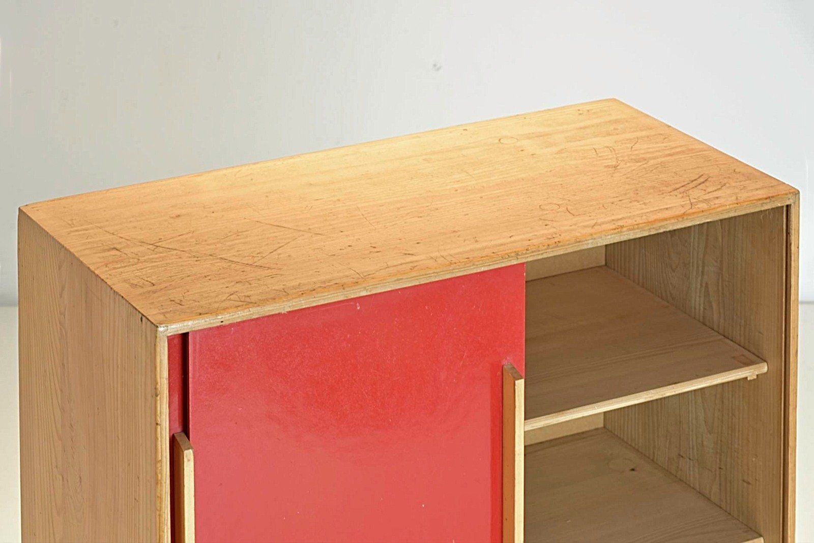 Small Red Pavatex Sideboard Attributed To Stella Möbel, Switzerland, 1950s photo furniture