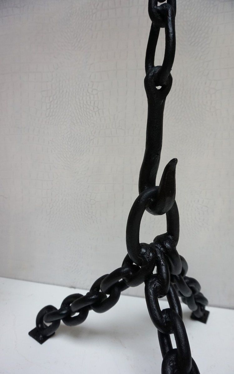Vintage Brutalist Nautical Iron Chain Floor Lamp In The Style Of Franz West, 1970s photo 516.0