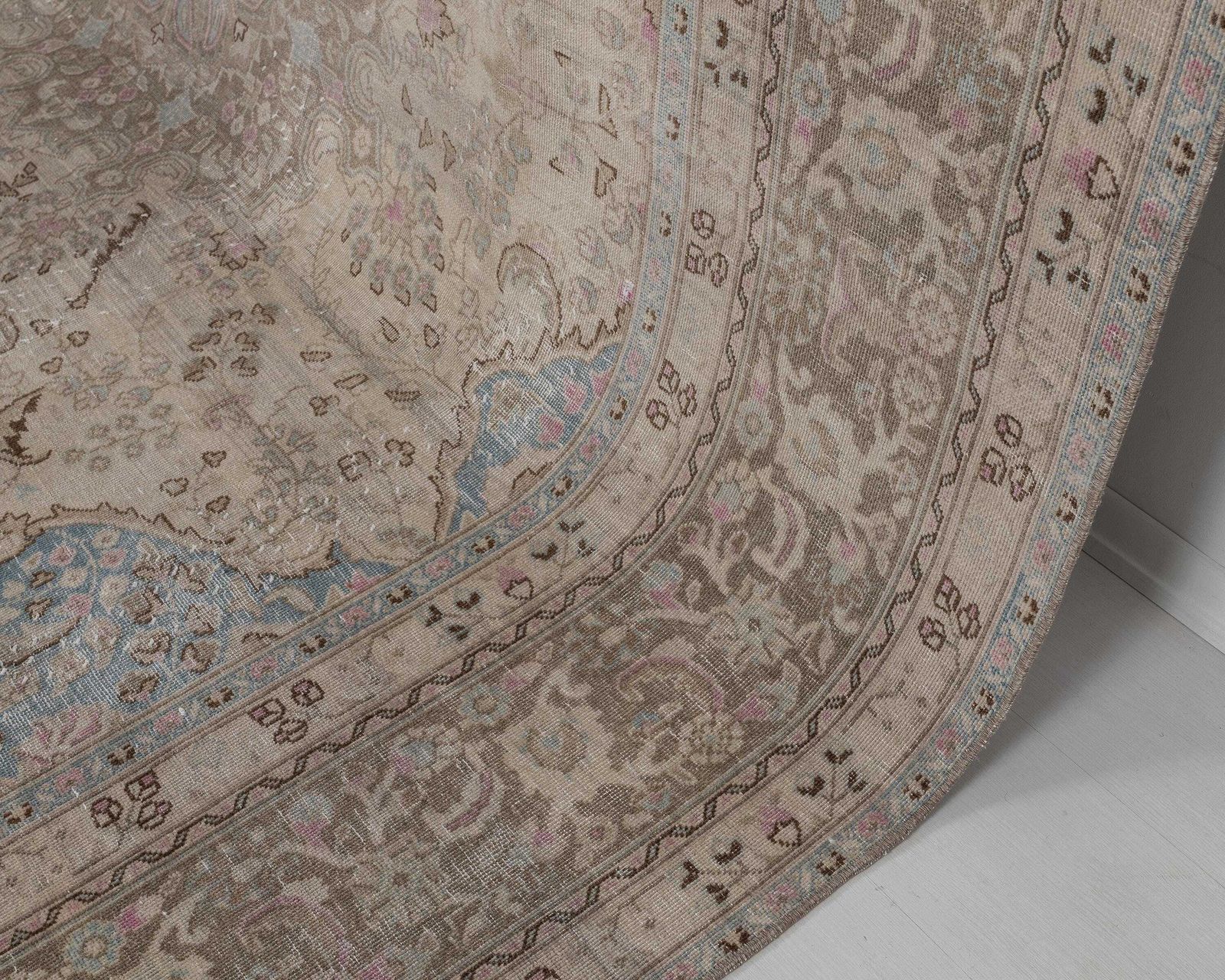 Antique Vintage Rug 10x12, Large Neutral Area Rug, Over Sized Handmade Carpet , 9.4×12.1 Feet photo vinterior