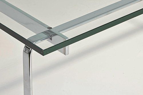 photo for sale Large Side Table In Steel And Glass By Preben Fabricius And Jørgen Kastholm For Kill International, Germany, 1969