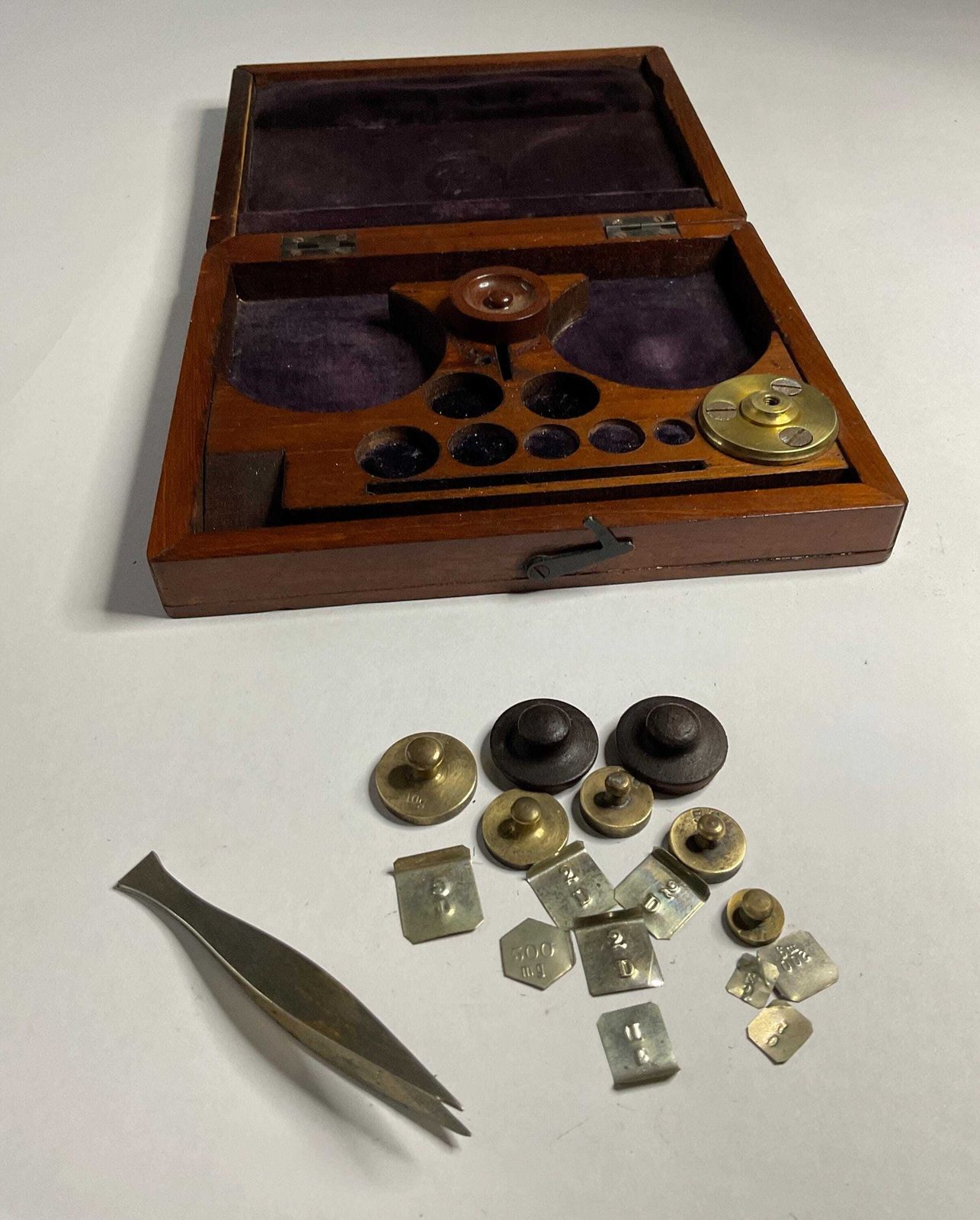 Antique Apothecary Balance, Cased, With Weights. photo buy