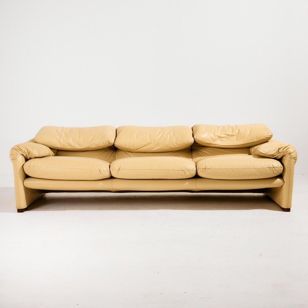 Maralunga Leather Seating By Vico Magistretti For Cassina, Set Of 3 photo Furniture