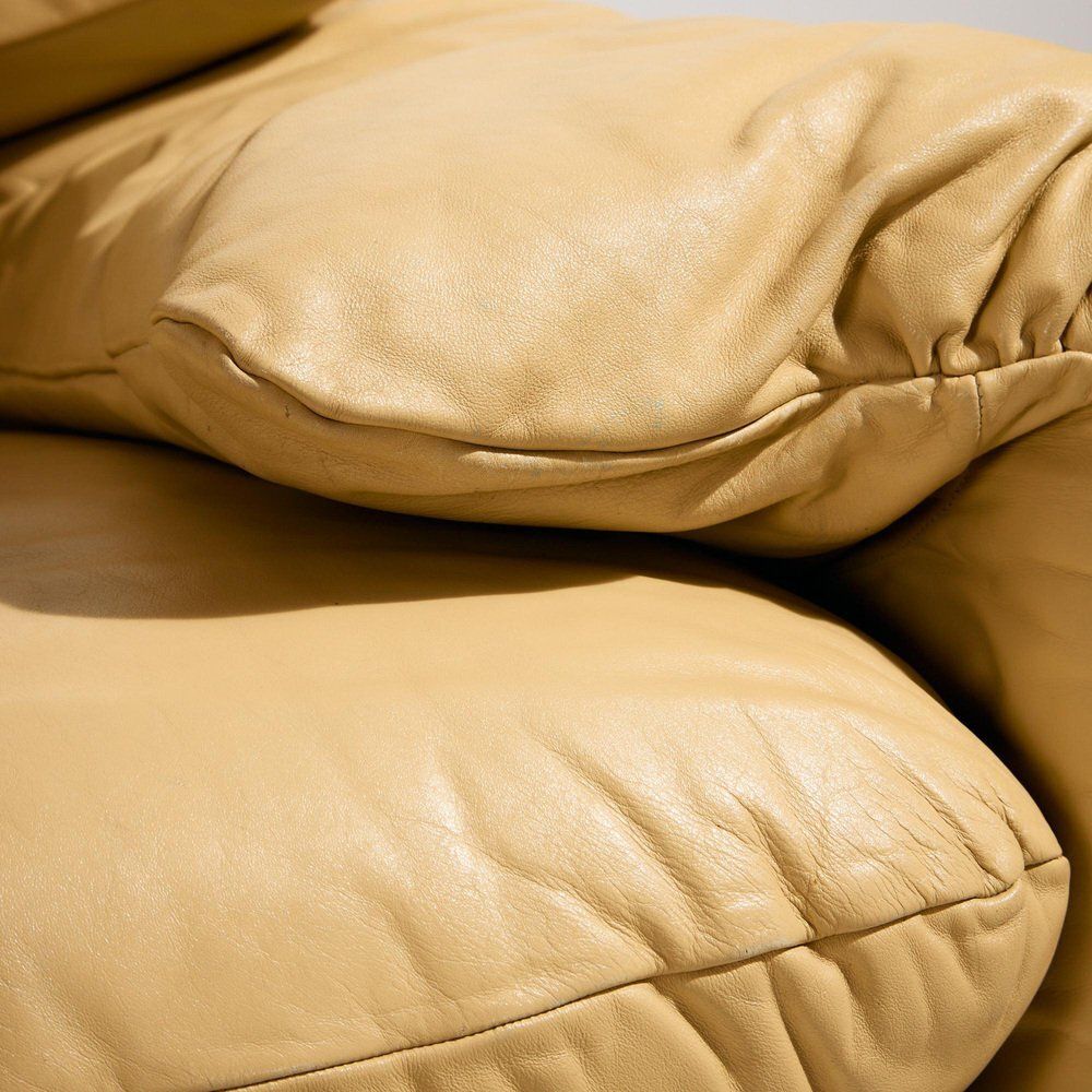 photo vinterior Maralunga Leather Seating By Vico Magistretti For Cassina, Set Of 3