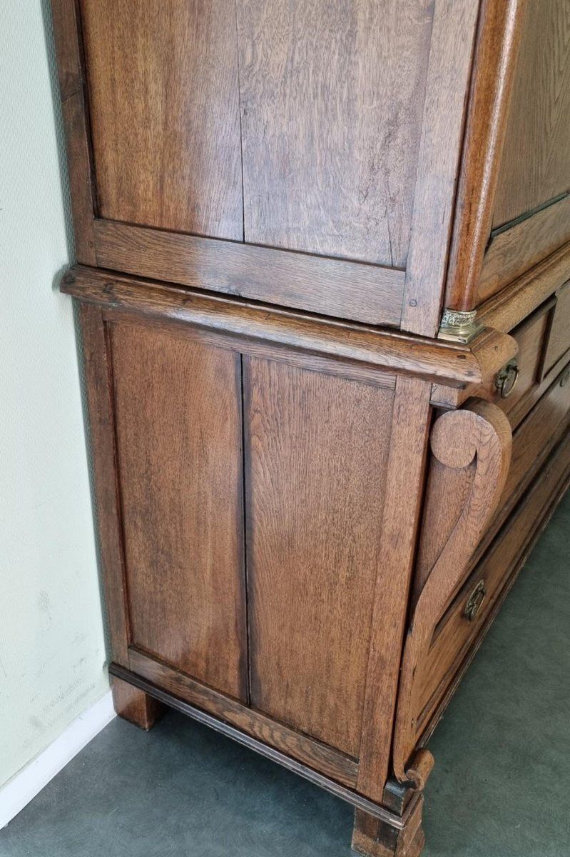 photo buy Empire Dutch Demountable Oak Cabinet With Hidden Secretary, 1820s