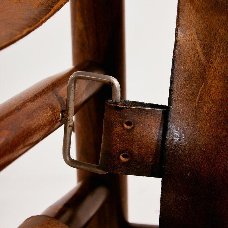 photo for sale Set Of Hungarian Calf Leather Lounge Chair And Ottoman