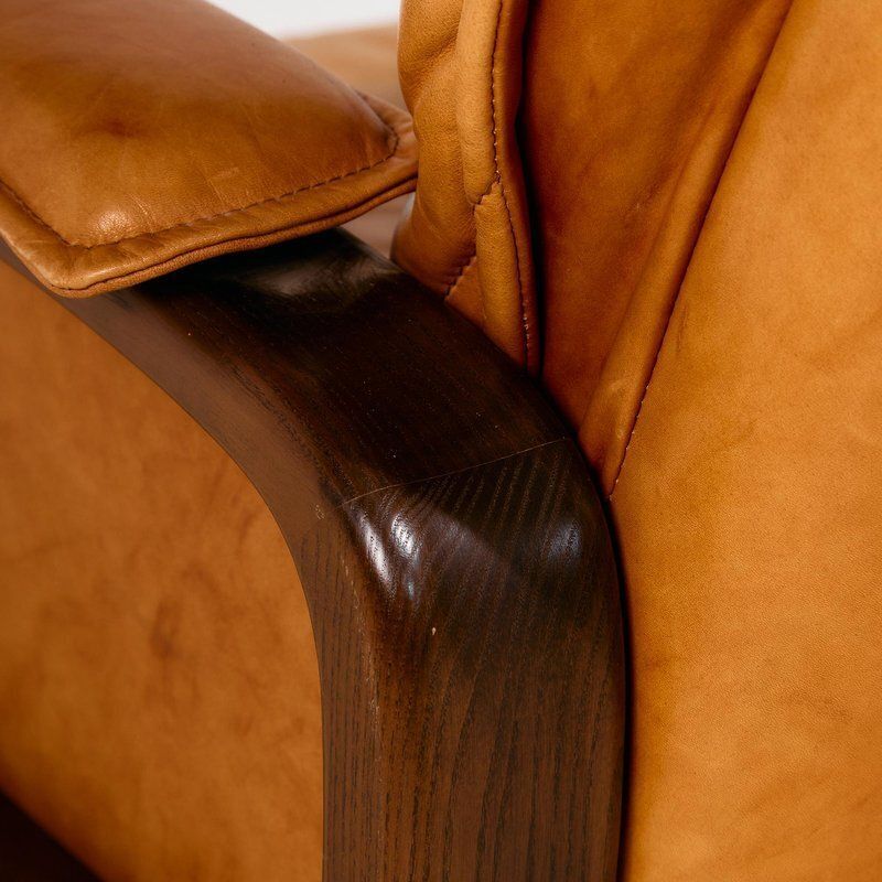 Leather Sofa And Lounge Chairs, Set Of 4 photo vinterior