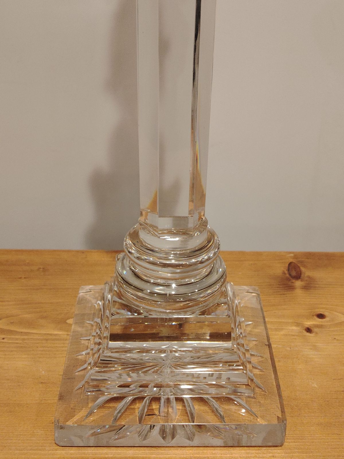 19th Century Antique Lead Crystal Cut Glass Osler Table Lamp. photo for sale