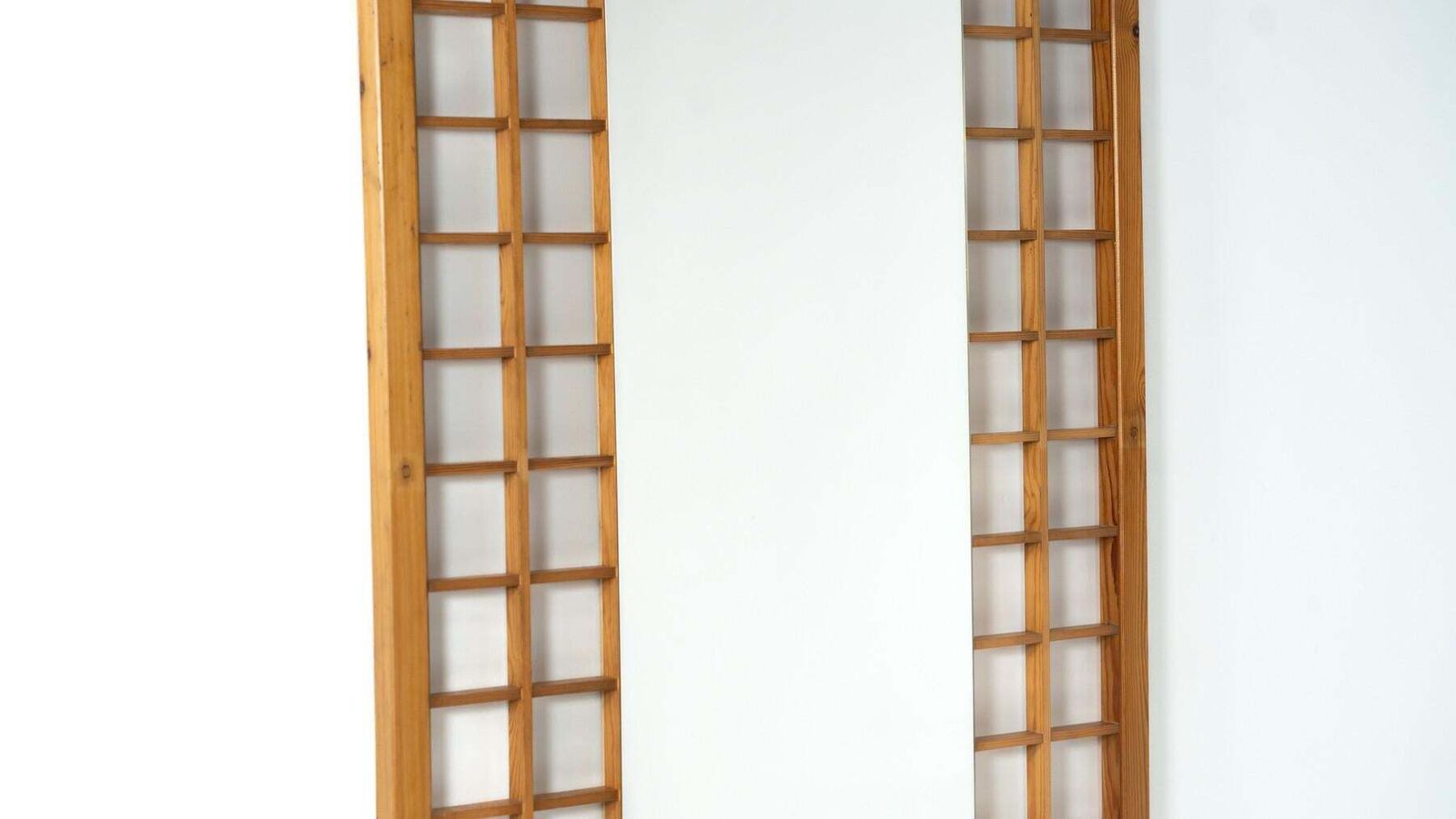 Large Mirror With Wooden Grid, Italy, 1960s photo 2338.0