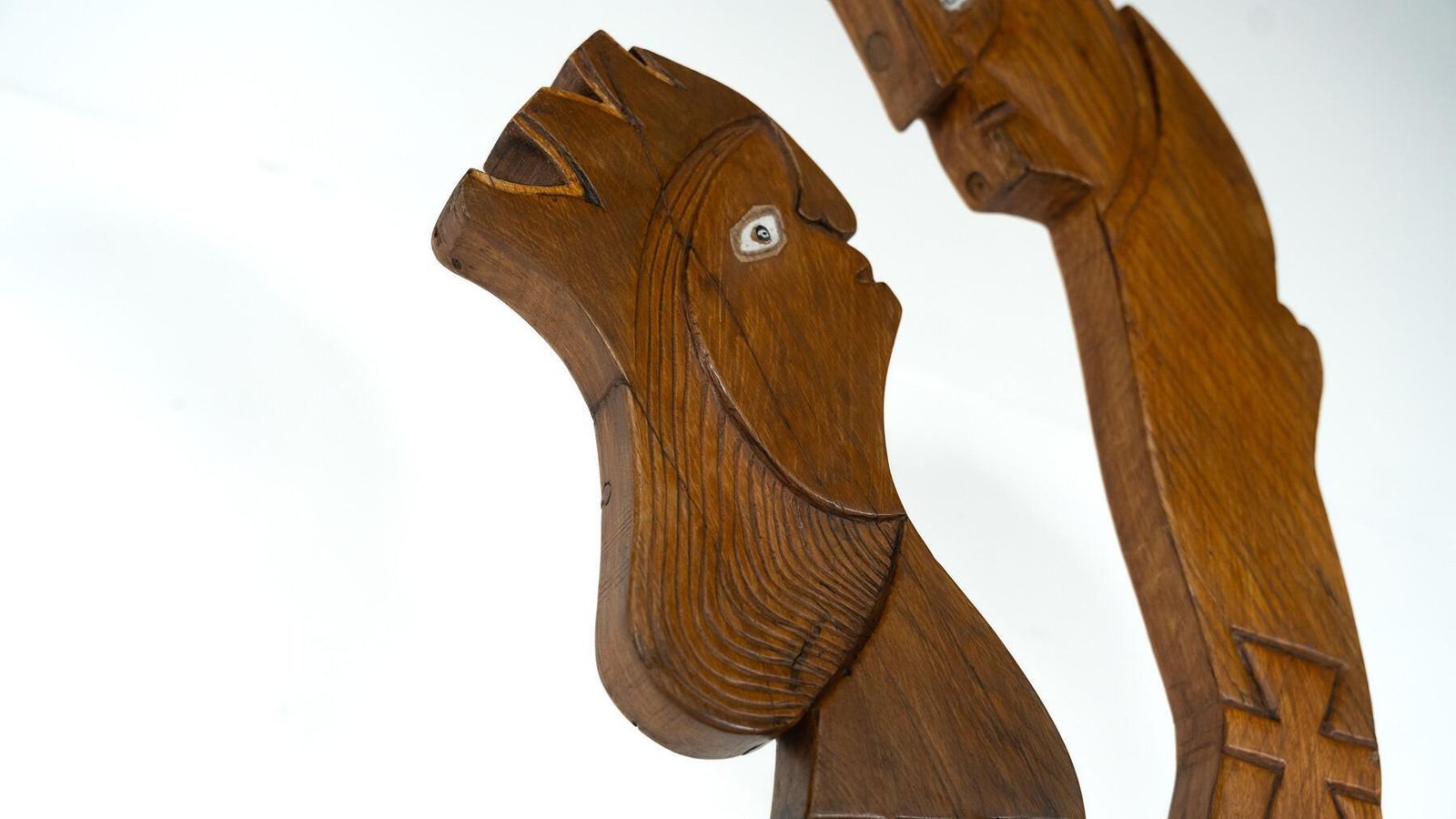 Wooden Sculpture Representing A Couple By Luciano Bertolotto, Italy, 1990s photo Art