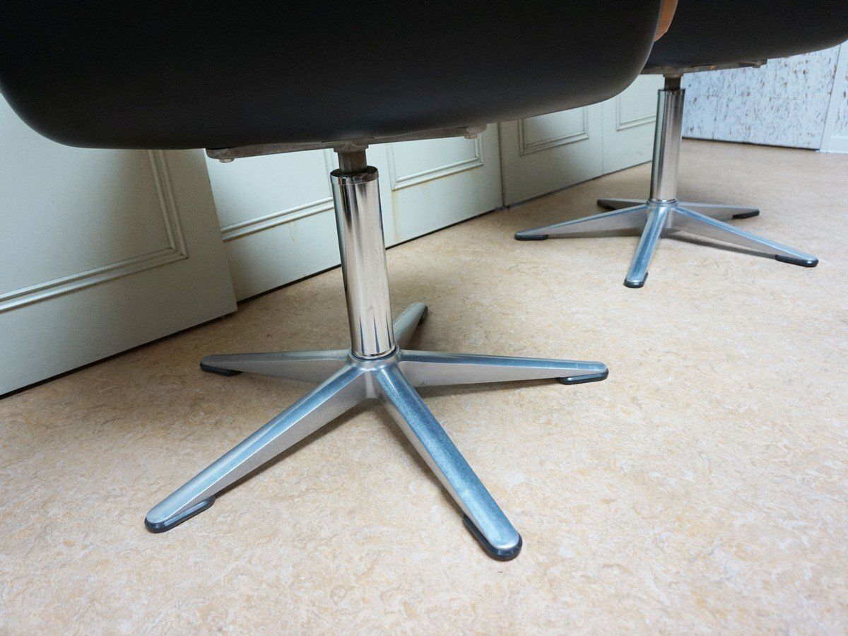 Set Of Delta Pink Leather Office Chairs From Wilkhahn, 1968 photo buy