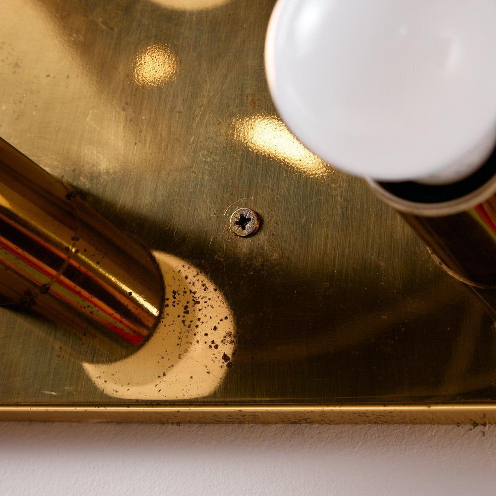 Gold Brass Wall Lamp photo vintage