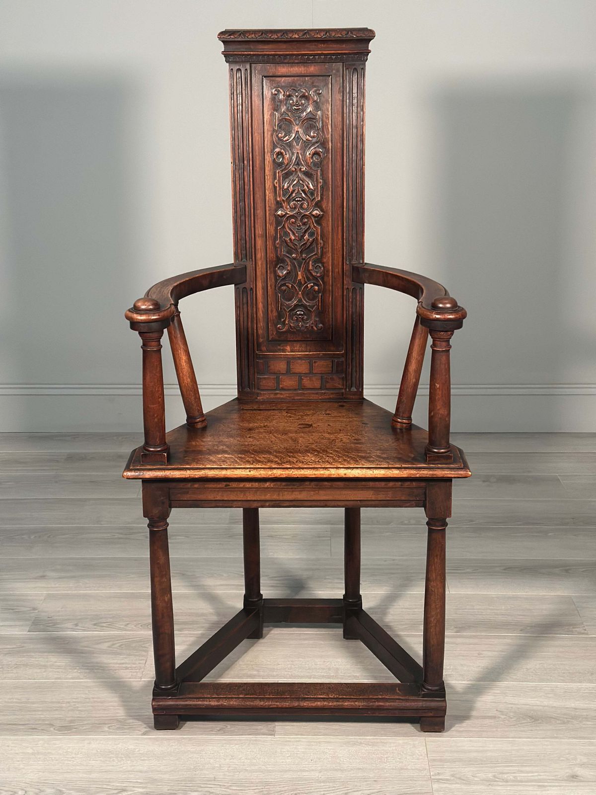 19th Century French Caquetoire Walnut Armchair photo furniture
