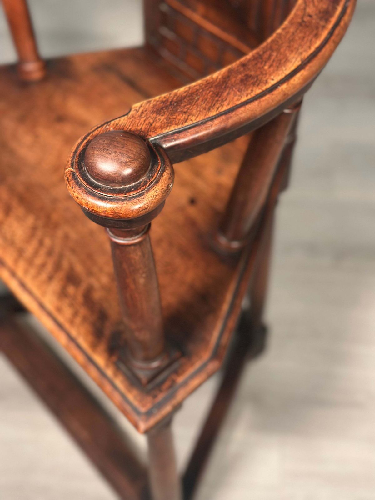 19th Century French Caquetoire Walnut Armchair photo vinterior