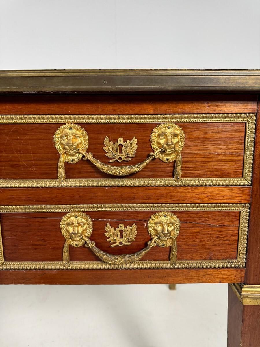 6682.0 Desk, Louis XVI, Early Xixe, Mahogany Gilded Bronze photo