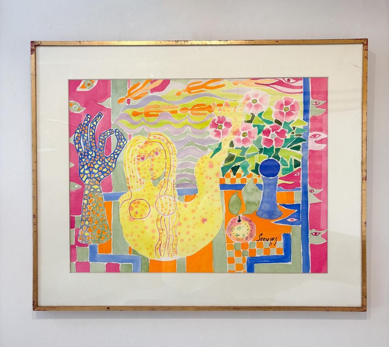 Jos Seeuws (1912 2003) Painting, Belgium, 1970s photo furniture