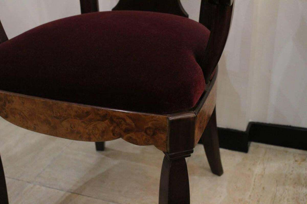 Pair Of Walnut Burl And Amaranth Wood Armchairs, Circa 1925 photo vinterior