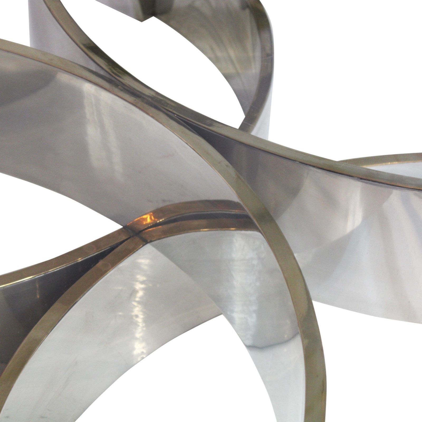 Chrome And Glass Flower Form Center Table Attributed To Frank Stella, USA, 1980 photo furniture