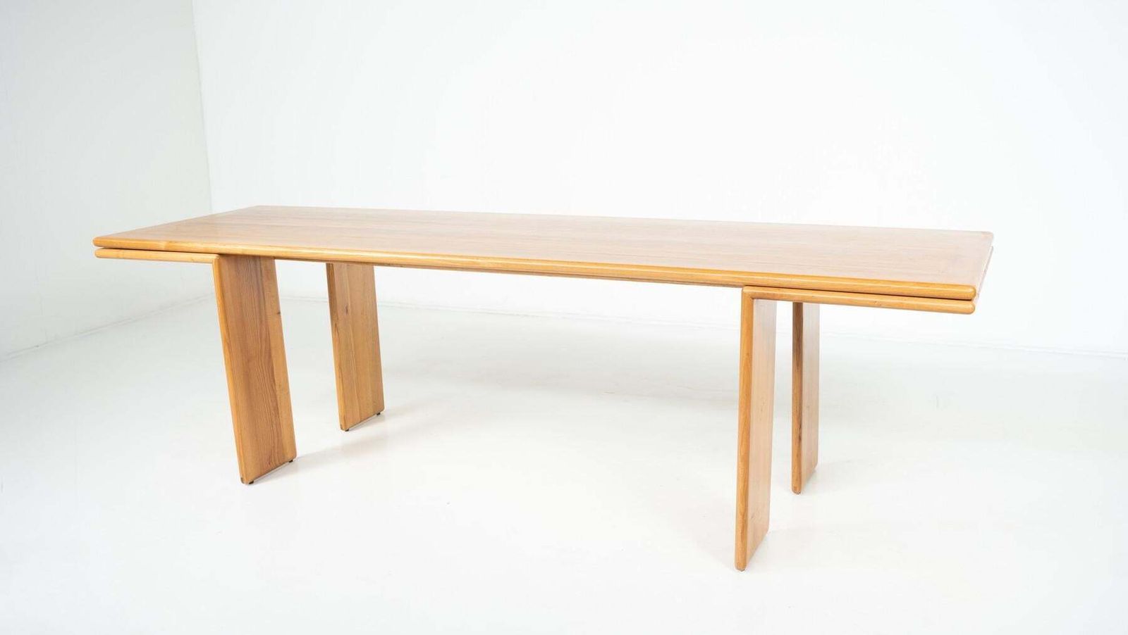 Furniture Mid Century Modern Wooden Dining Table, In The Style Of Mario Marenco, 1980s photo