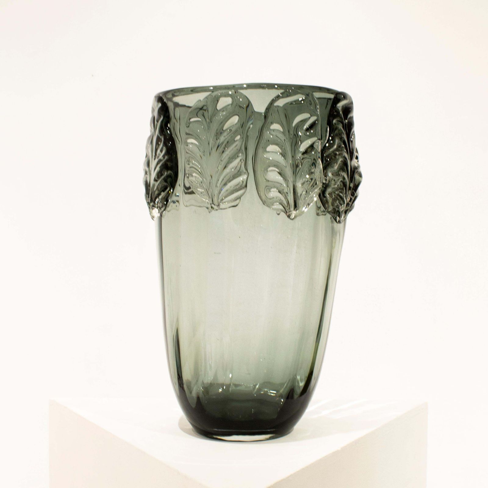 Handcrafted Semi Transparent Grey Glass Vase, Italy, 2024 photo furniture