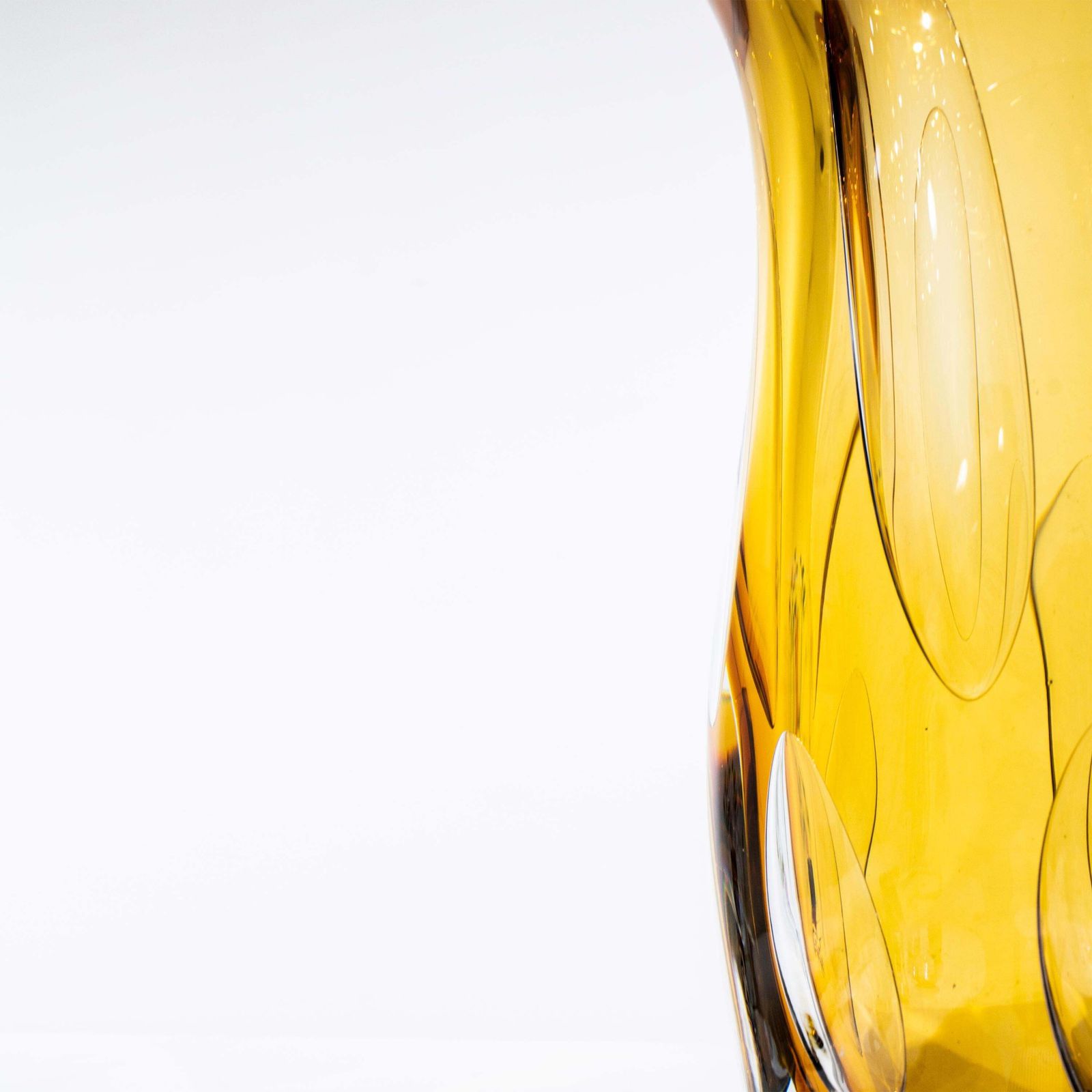 Handcrafted Semi Transparent Yellow Glass Vase, Italy, 2024 photo vintage