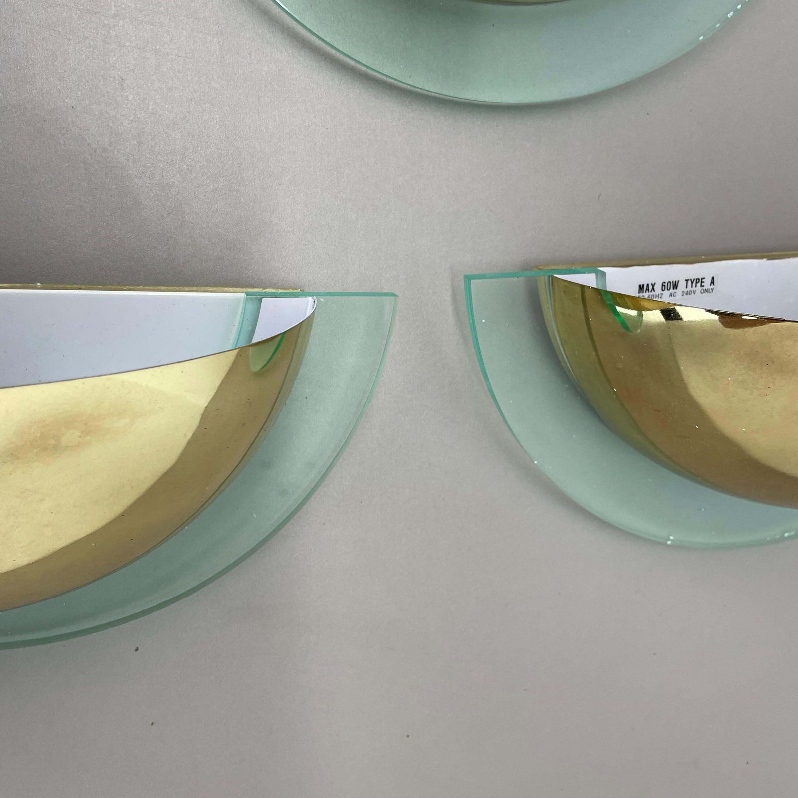 Set Of 3 Metal + Acryl Glass Post Modern Wall Light By Hustadt Leuchten, 1980s photo vinterior