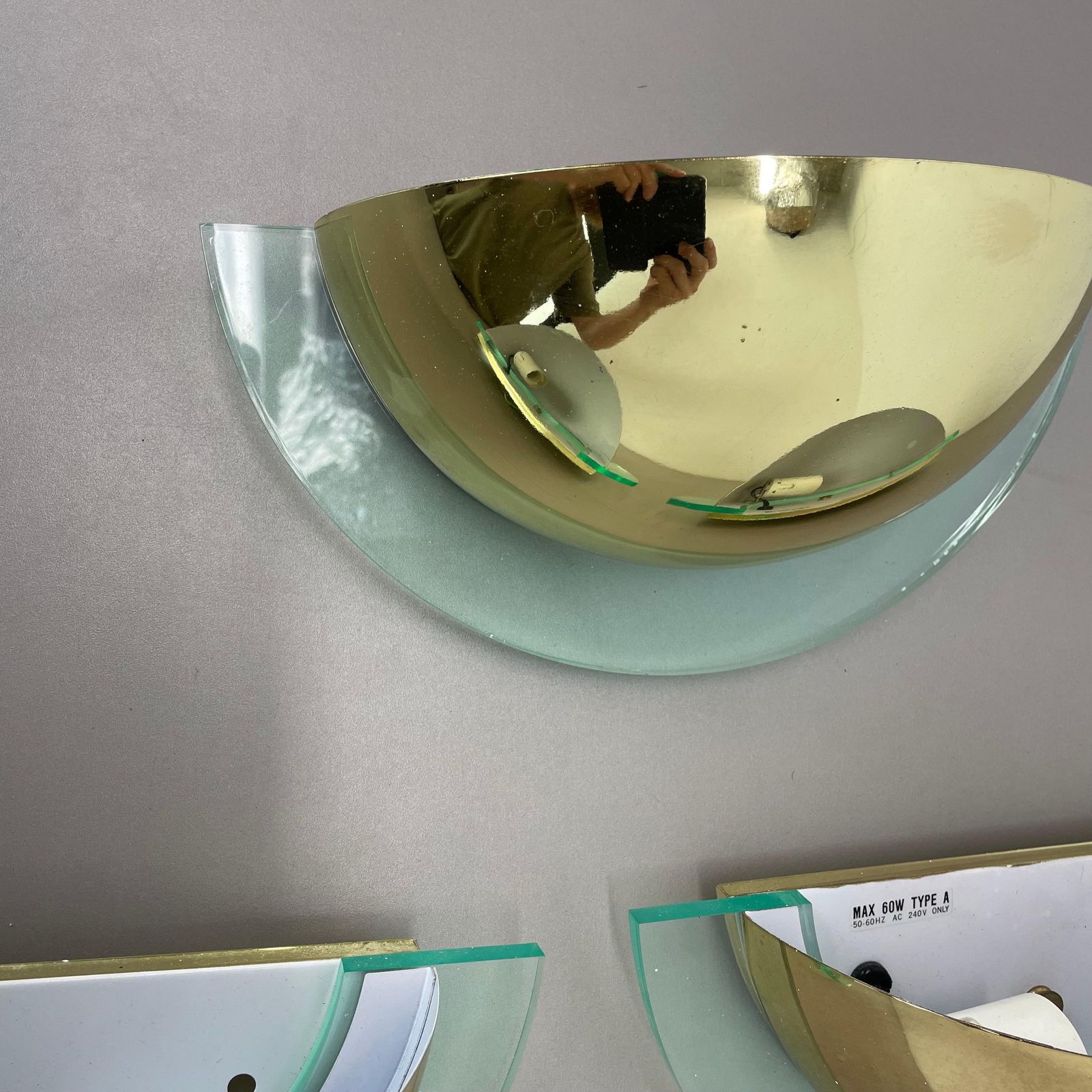 Set Of 3 Metal + Acryl Glass Post Modern Wall Light By Hustadt Leuchten, 1980s photo buy