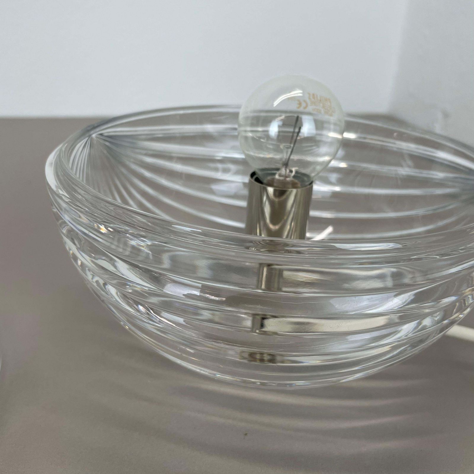 photo vintage Unique "Ball" Crystal Glass Table Light By Claus Josef Riedel, Austria 1970s