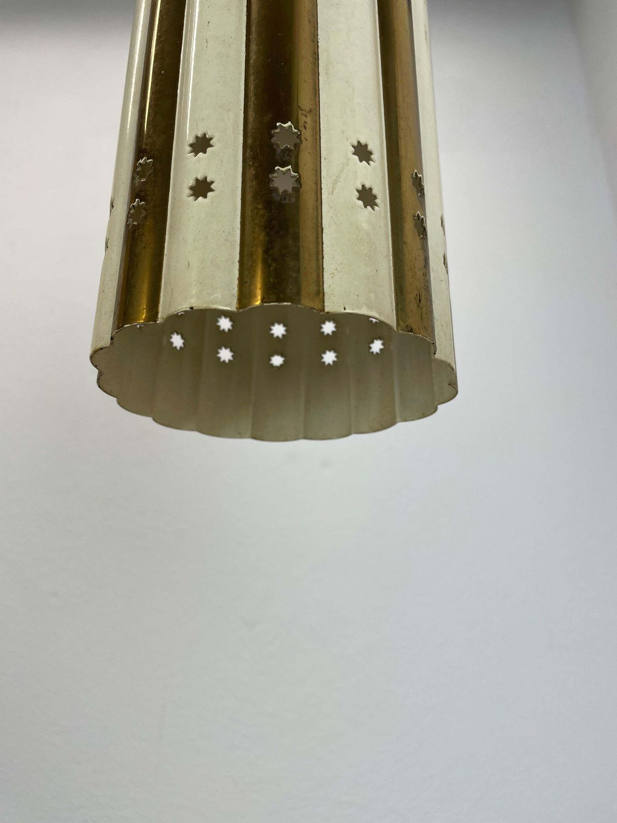 Lighting Brass And Metal Tube Hanging Light Vereinigte Werkstätten München, Germany, 1950 photo