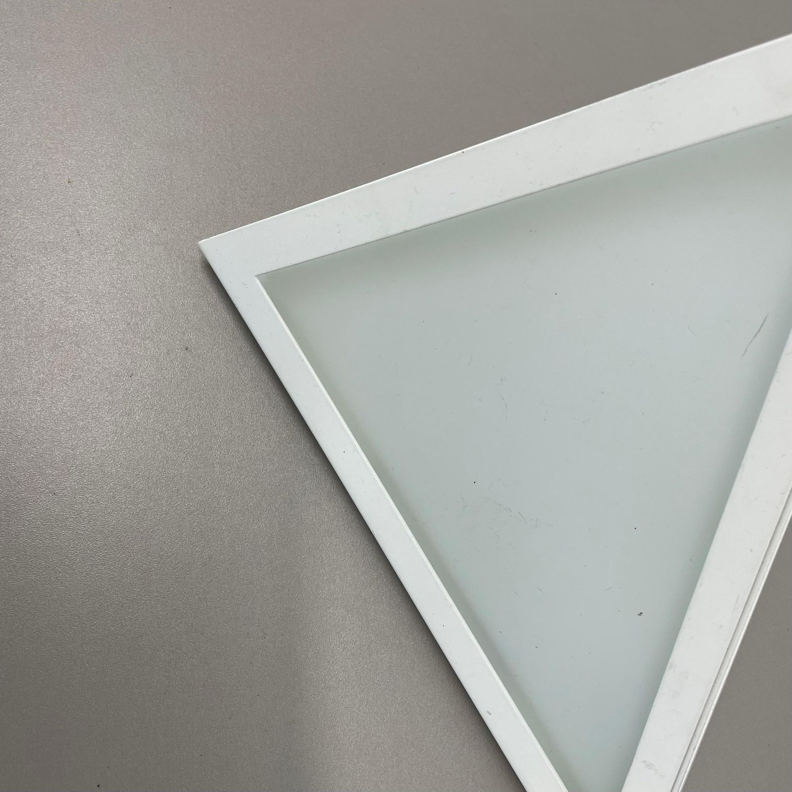 Original Cubic Satin White Glass Wall Light By Glashütte Limburg, Germany 1980s photo buy