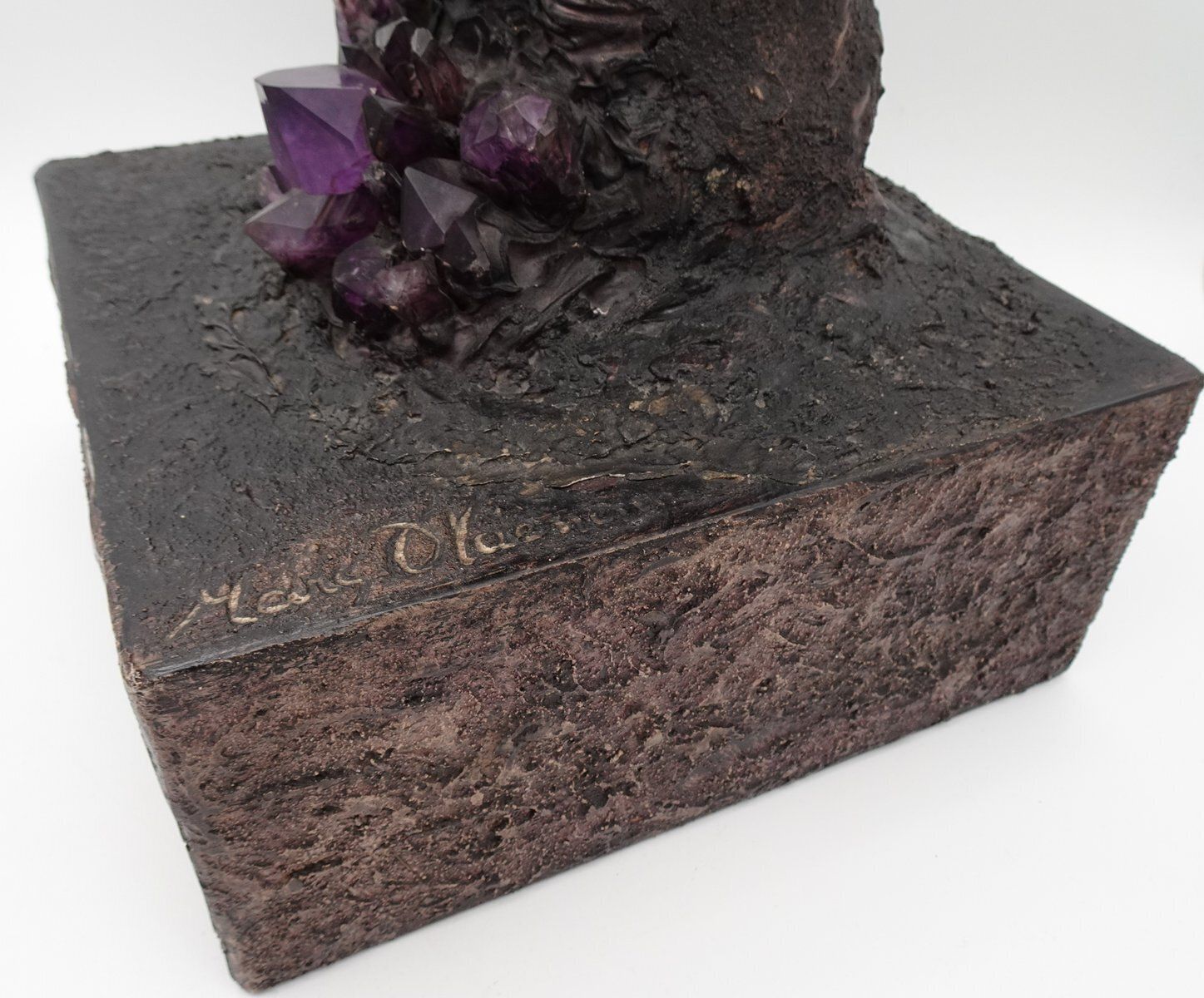 photo furniture Large Brutalist Bust Sculpture With Amethyst By Marc D'haenens, 1970s
