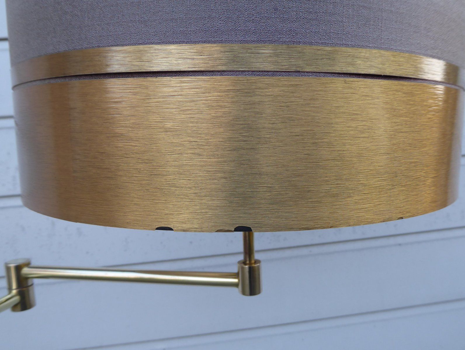 photo furniture Danish Brass Articulated Swivel Floor Lamp From Frandsen, 1960s