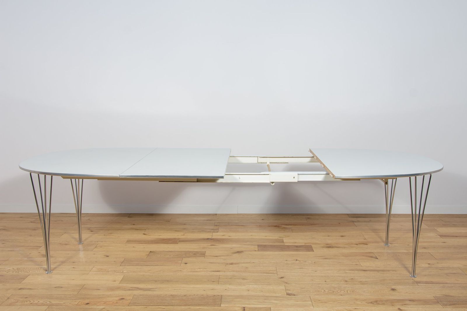 Mid Century Modern Extendable Ellipse B612 Dining Table By Piet Hein & Bruno Mathsson For Fritz Hansen, 1960s photo buy