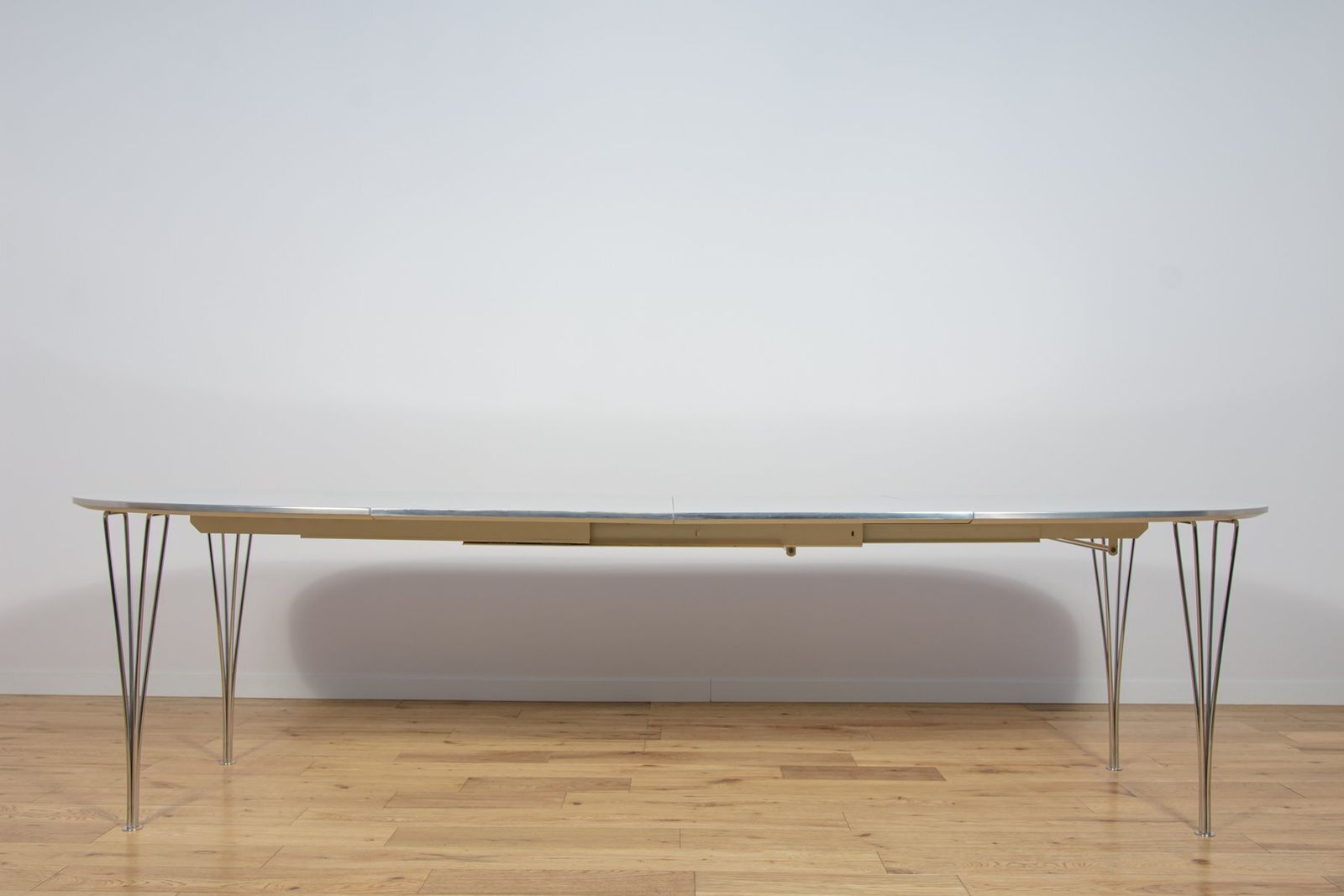 photo for sale Mid Century Modern Extendable Ellipse B612 Dining Table By Piet Hein & Bruno Mathsson For Fritz Hansen, 1960s