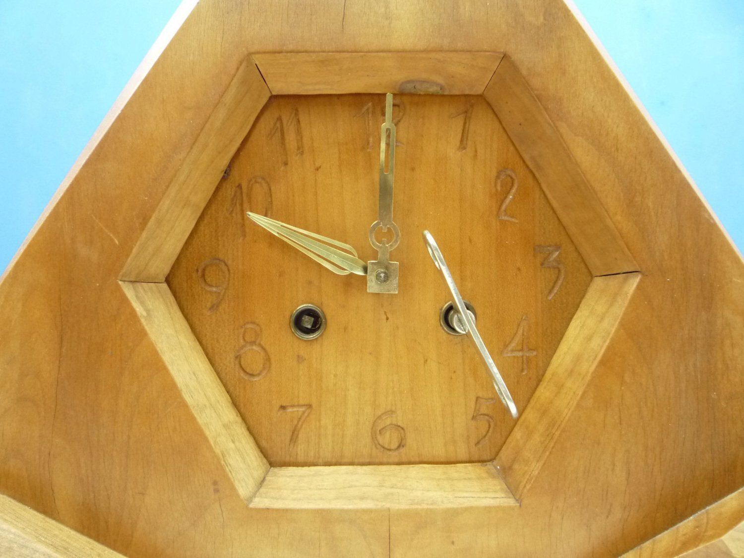 Anthroposophical Limewood Clock By Siegfried Pütz, Germany, 1920s photo 4164.0