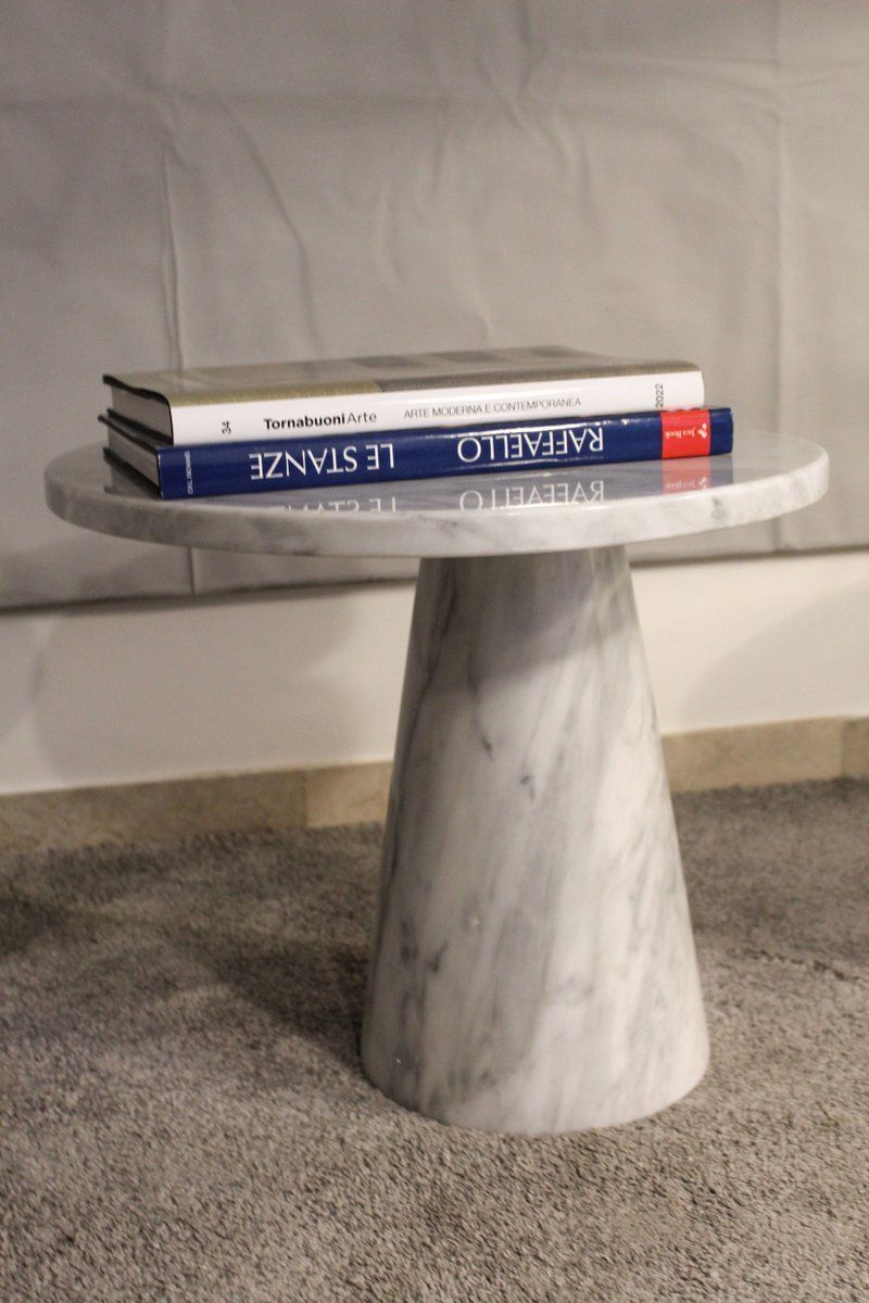 6507.0 Italian Eros Series Coffee Tables In White Carrara Marble By Angelo Mangiarotti, 1970s, Set Of 2 photo