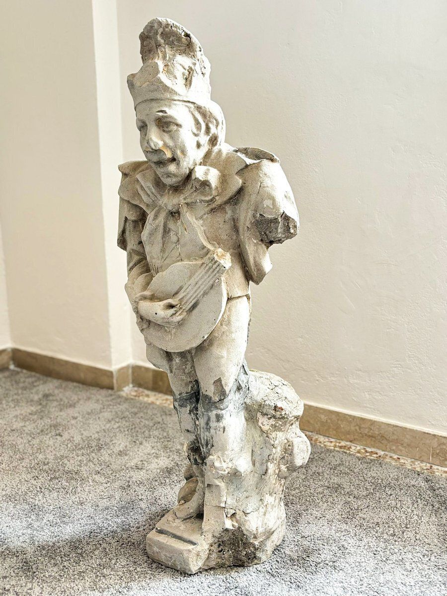 Carved Sculpture Of Lucky Minstrel, 1700, Stone