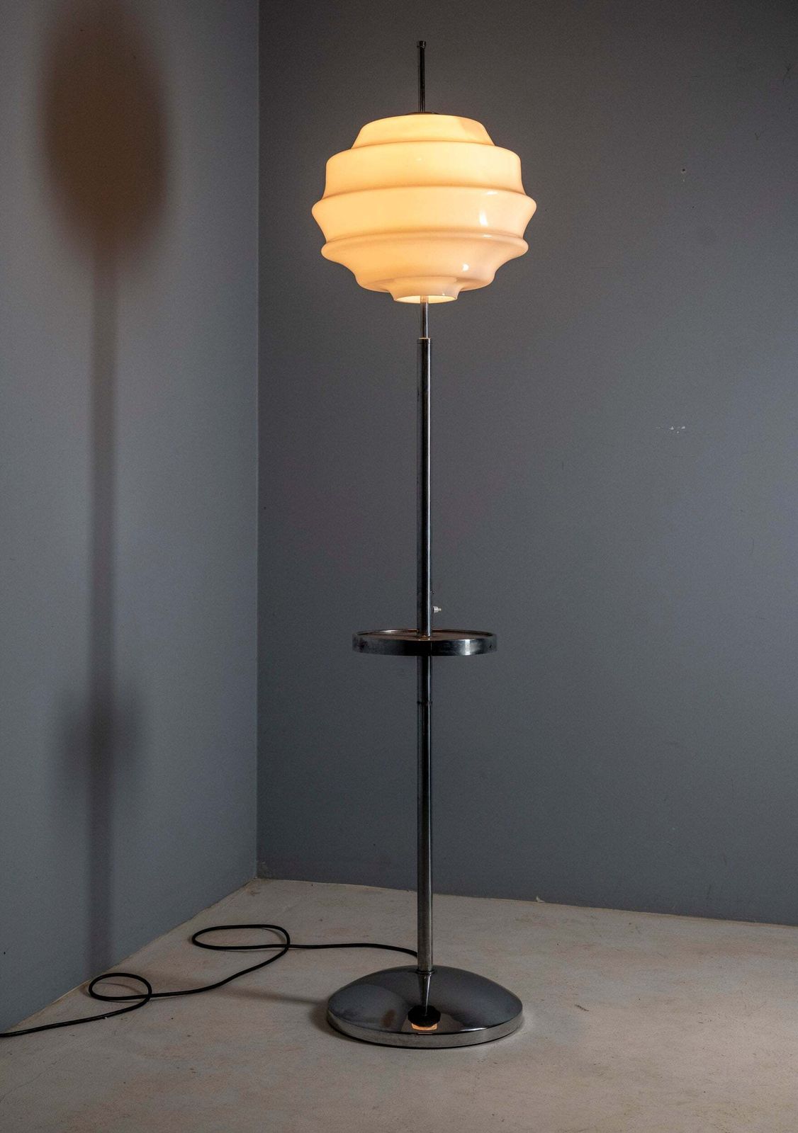 Bauhaus Chrome Floor Lamp, 1930s, Attributed To Slezák, Czechoslovakia photo Lighting