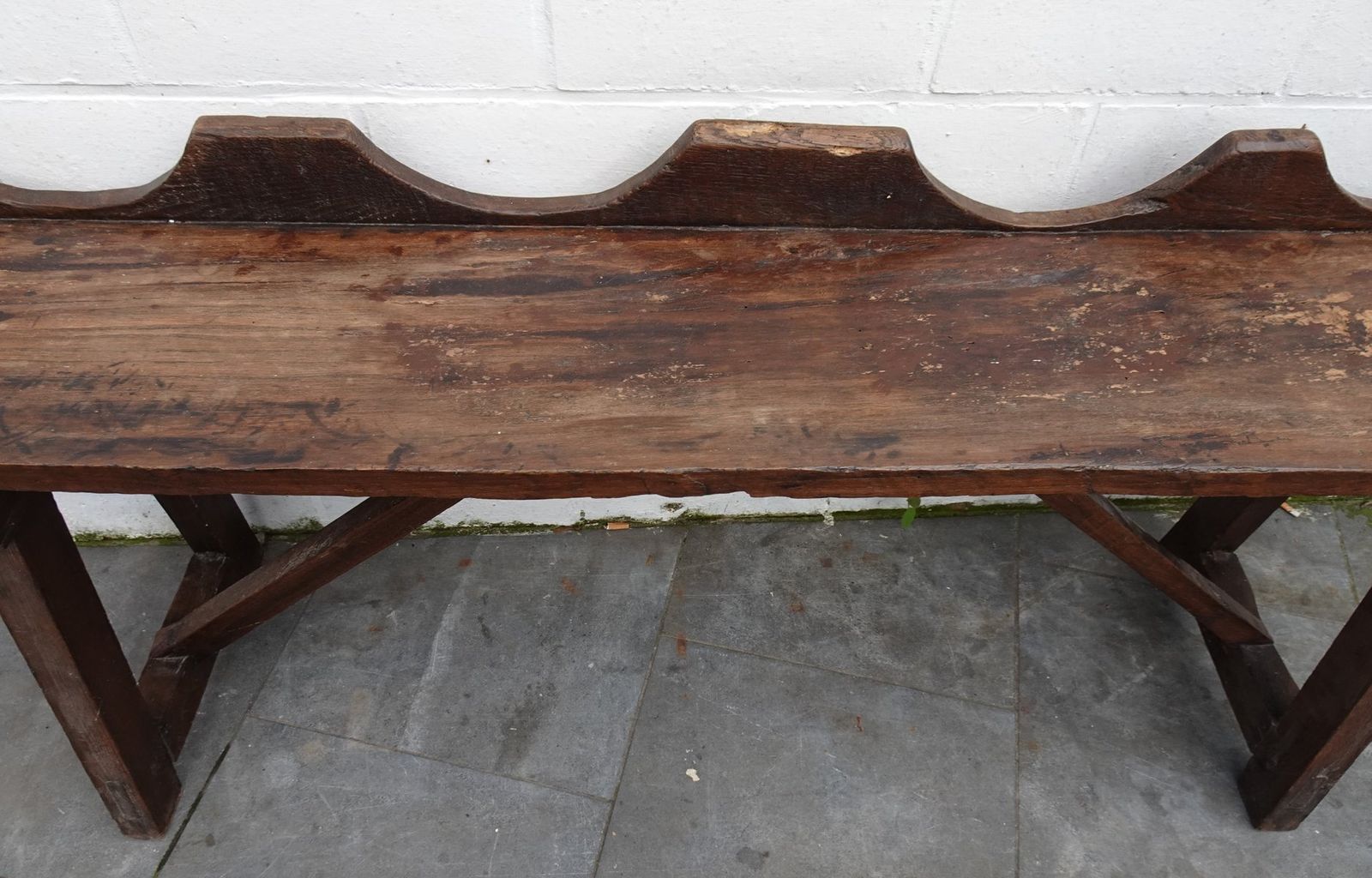 Antique Rustic Oak Bench, 1800s photo Furniture